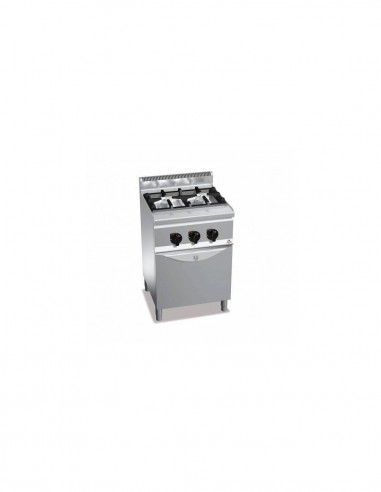 Cocina BERTOS de gas 2 fuegos + Horno GN 1/1