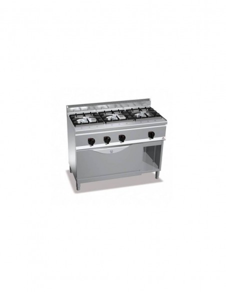 Cocina BERTOS de gas 3 fuegos + Horno Maxi GN 1/1