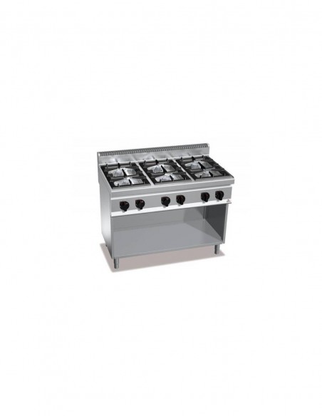 Cocina BERTOS 6 fuegos con mueble G7F6M