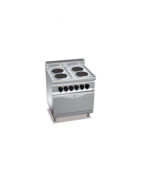 Cocina BERTOS 4 fuegos eléctrica + Horno eléctrico GN 2/1