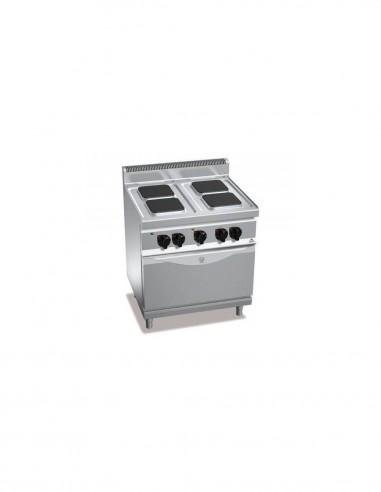 Cocina BERTOS 4 fuegos eléctrica + Horno eléctrico GN 1/1