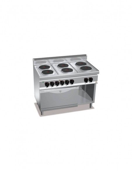 Cocina BERTOS 6 fuegos eléctrica + Horno eléctrico GN 2/1