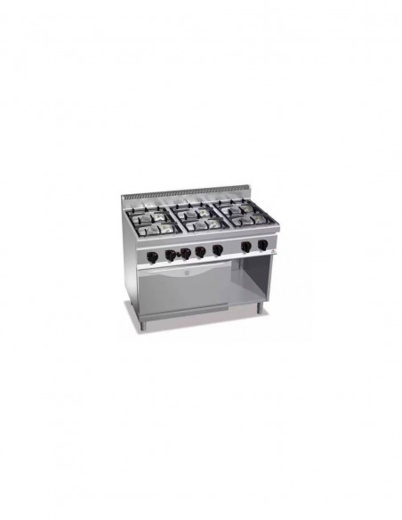 Cocina BERTOS 6 fuegos + Horno GN 2/1