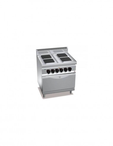 Cocina BERTOS 4 fuegos eléctrica + Horno eléctrico GN 2/1