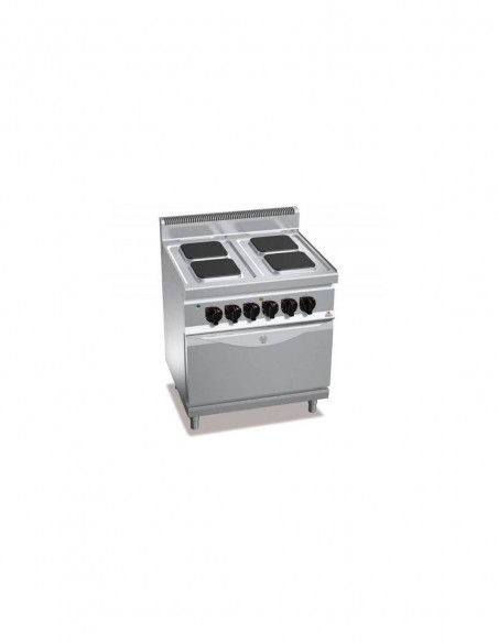 Cocina BERTOS 4 fuegos eléctrica + Horno eléctrico GN 2/1