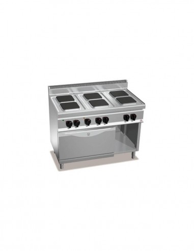 Cocina BERTOS 6 fuegos eléctrica + Horno eléctrico GN 1/1