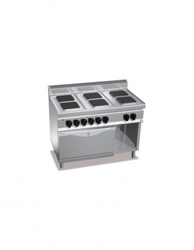 Cocina BERTOS 6 fuegos eléctrica + Horno eléctrico GN 2/1