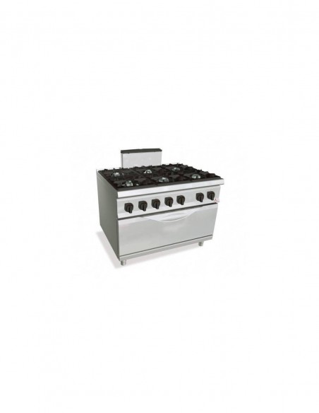 Cocina BERTOS de gas 6 fuegos + horno maxi G9F6+T