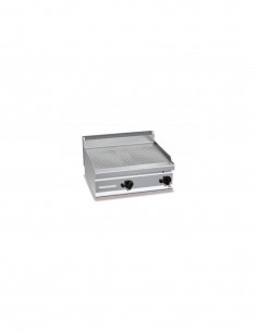 Plancha fry-top BERTOS 800 acero rectificado a gas - placa acanalada