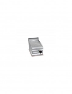 Plancha fry-top BERTOS 400 acero rectificado eléctrica - placa acanalada