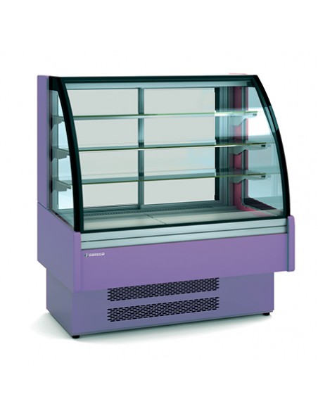 Vitrina expositora modular serie STAR SNACK, cristal CURVO VSS-6-9