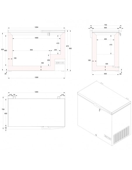 Arcón Congelador Edenox Mod. NLF-275, con puerta abatible