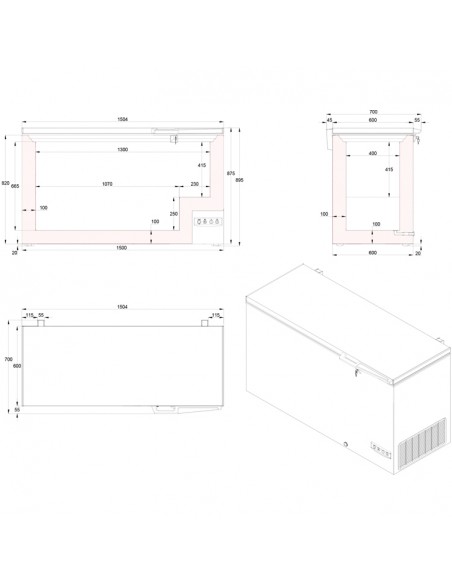 Arcón Congelador Edenox Mod. NLF-335, con puerta abatible