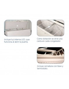 Arcon Congelador Edenox Mod. NLF-565, con puerta abatible 2