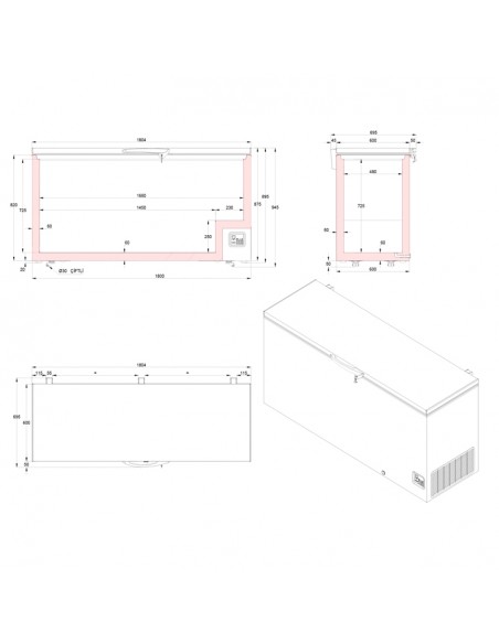 Arcon Congelador Edenox Mod. NLF-565, con puerta abatible
