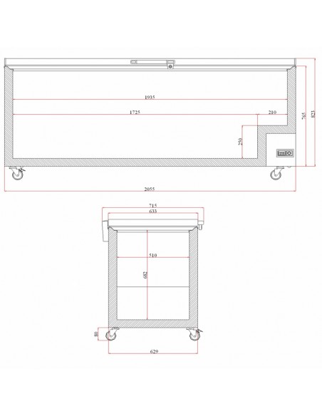 Arcón Congelador Edenox Mod. NLF-675, con puerta abatible