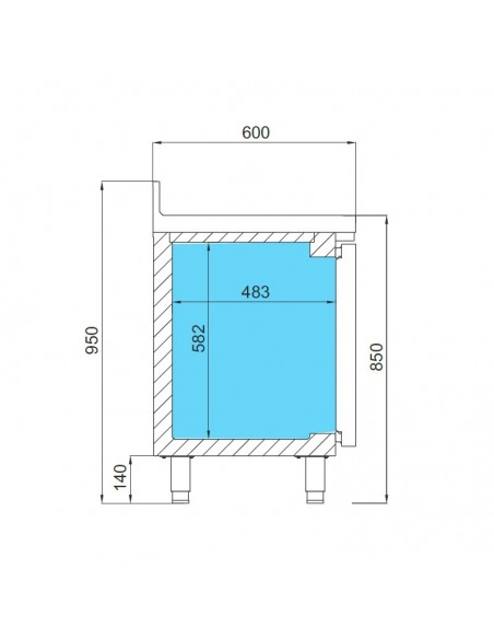 Mesa refrigerada Infrico Mod. BMPP 1500 CR, puertas cristal