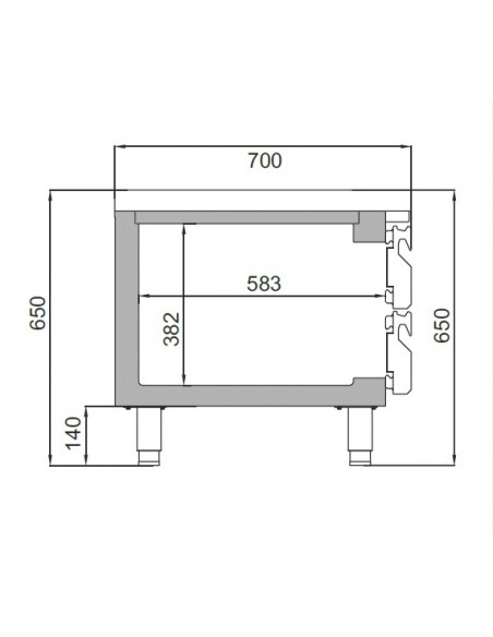 Mesa refrigerada Infrico Mod. MSG 1400, baja altura