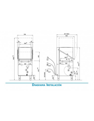 Lavavajillas cupula Eurolav Mod. EUROLAV 50 CUPULA