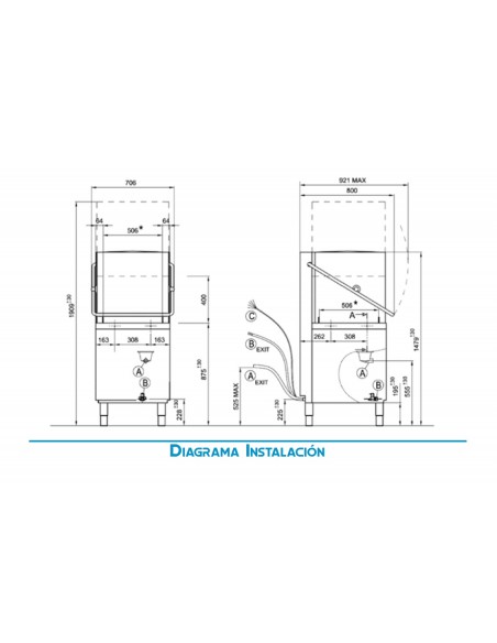Lavavajillas cupula Eurolav Mod. EUROLAV 50 CUPULA