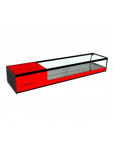 Vitrina de tapas refrigerada Movilfrit mod. CUB 6 cuba plana, rojo