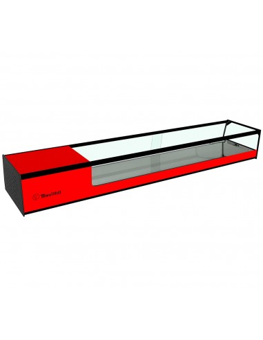 Vitrina de tapas refrigerada Movilfrit mod. CUB 8 cuba plana, rojo