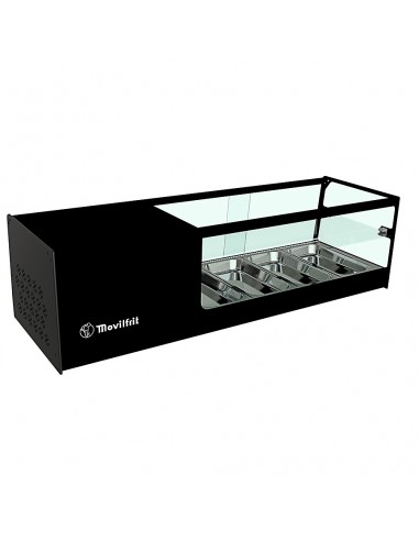 Vitrina de tapas refrigerada Movilfrit mod. CUB 4 2P, 2 pisos negro