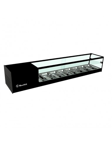 Vitrina de tapas refrigerada Movilfrit mod. CUB 8 2P, 2 pisos negro