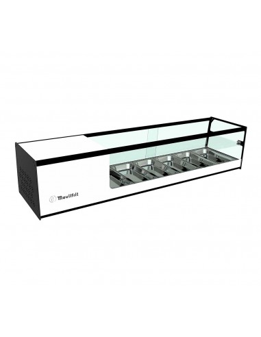 Vitrina de tapas refrigerada Movilfrit mod. CUB 6 2P, 2 pisos blanco