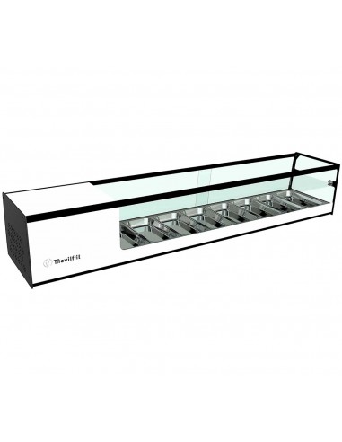 Vitrina de tapas refrigerada Movilfrit mod. CUB 8 2P, 2 pisos blanco