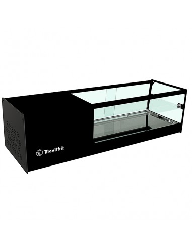 Vitrina de tapas refrigerada Movilfrit mod. CUB 4 2P cuba plana, 2 pisos  negro