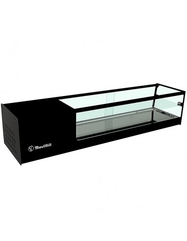 Vitrina de tapas refrigerada Movilfrit mod. CUB 6 2P cuba plana, 2 pisos  negro