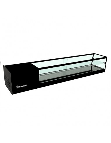 Vitrina de tapas refrigerada Movilfrit mod. CUB 8 2P cuba plana, 2 pisos  negro