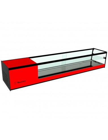 Vitrina de tapas refrigerada Movilfrit mod. CUB 8 2P cuba plana, 2 pisos  rojo