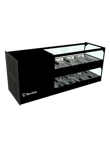 Vitrina de tapas refrigerada Movilfrit mod. CUB COLD 4 2P, 2 pisos  negro