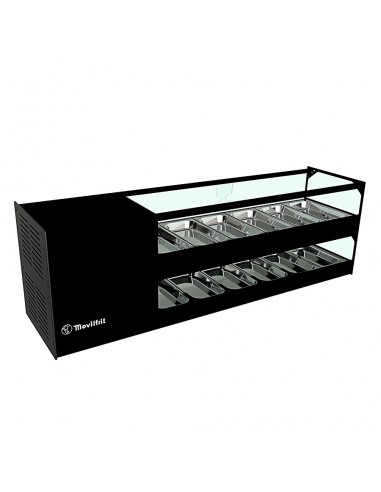 Vitrina de tapas refrigerada Movilfrit mod. CUB COLD 6 2P, 2 pisos  negro