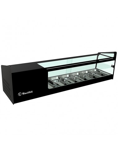 Vitrina de tapas refrigerada Movilfrit mod. CUB TOP 6 2P, negro