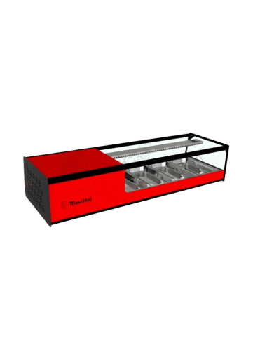 Vitrina para sushi refrigerada Movilfrit mod. CUB 4 SUSHI, rojo