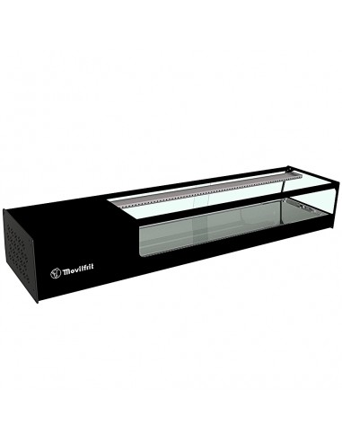 Vitrina para sushi refrigerada Movilfrit mod. CUB 6 SUSHI cuba plana, negro