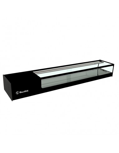 Vitrina para sushi refrigerada Movilfrit mod. CUB 8 SUSHI cuba plana, negro