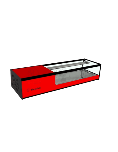 Vitrina para sushi refrigerada Movilfrit mod. CUB 4 SUSHI cuba plana, rojo