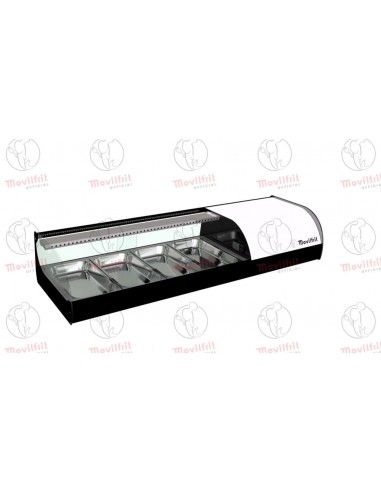 Vitrina para sushi refrigerada Movilfrit mod. IRON 4 SUSHI, blanco