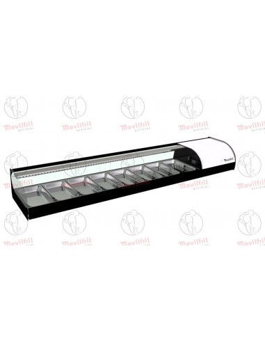 Vitrina para sushi refrigerada Movilfrit mod. IRON 8 SUSHI, blanco