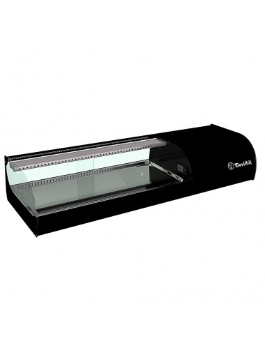 Vitrina para sushi refrigerada Movilfrit mod. IRON 4 SUSHI cuba plana, negro