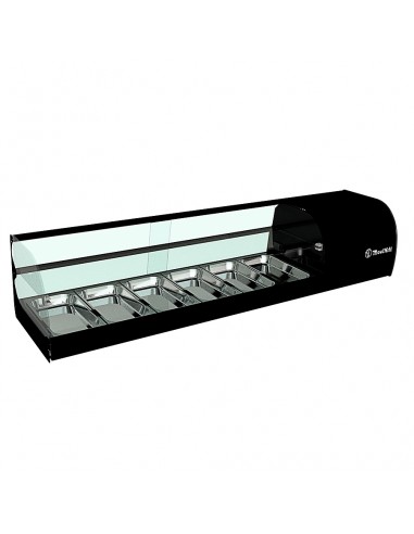 Vitrina de tapas refrigerada Movilfrit mod. IRON 6 2P, 2 pisos negro