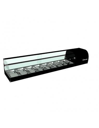 Vitrina de tapas refrigerada Movilfrit mod. IRON 8 2P, 2 pisos negro