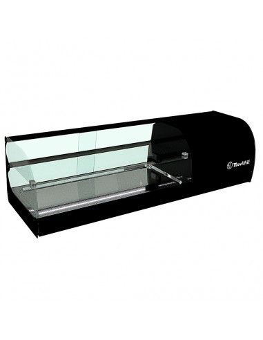 Vitrina de tapas refrigerada Movilfrit mod. IRON 4 2P cuba plana, 2 pisos  negro