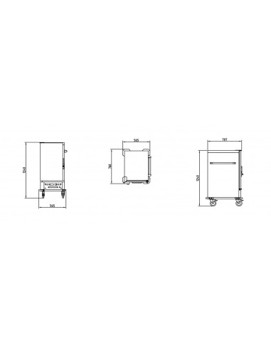 Carro caliente Eratos Mod. CC-10 GN1/1, bajo
