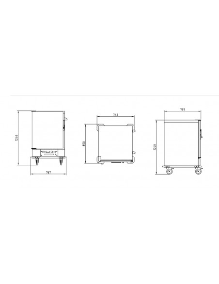 Carro caliente Eratos Mod. CC-10 GN2/1, bajo