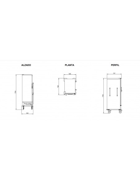 Carro caliente Eratos Mod. CC-17 GN1/1, alto